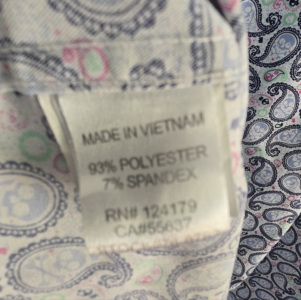 Johnston & Murphy Paisley Shirt 3XL Performance Short Sleeve Stretch Button Down - Picture 5 of 5